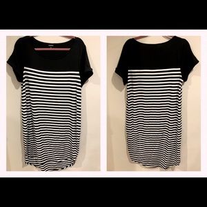 Torrid black and white midi length dress